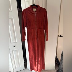 Paloma Wool Rust Long Sleeve 70s Inspired Jumpsuit